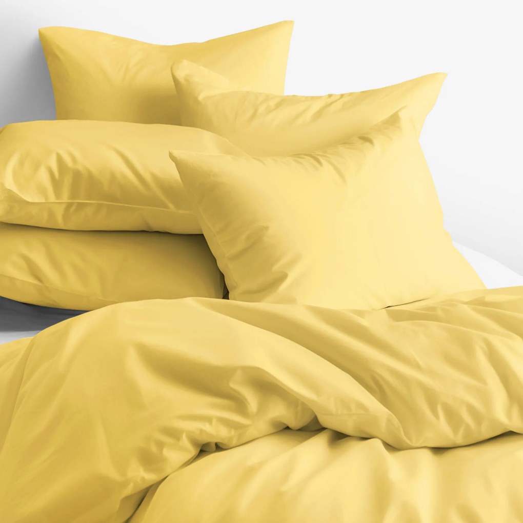 Goldea pamut ágyneműhuzat garnitúra - sárga 220 x 200 és 2db 70 x 90 cm