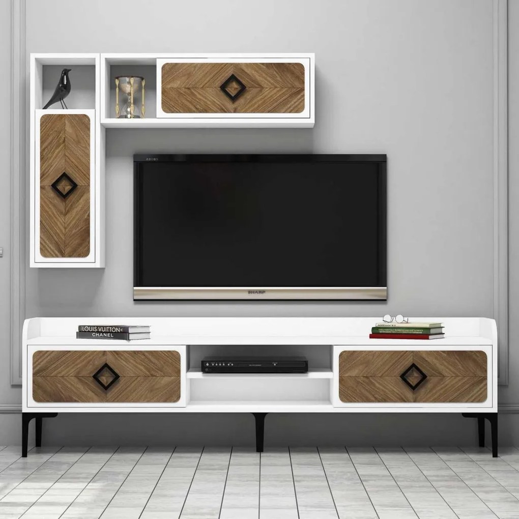 Samba TV-állvány, fehér, 180 cm