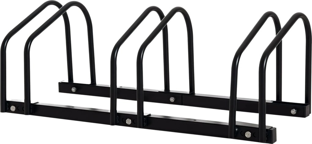 HOMCOM Kerékpár Parkoló Állvány Acélból, Állítható Belső és Külső Használatra 76x33x27 cm Fekete | Aosom