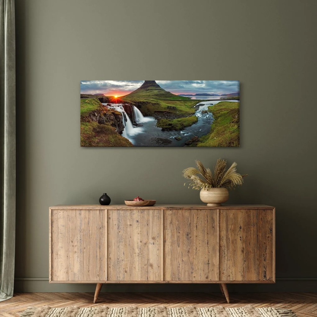 Kép - Kirkjufell naplementében (120x50 cm)