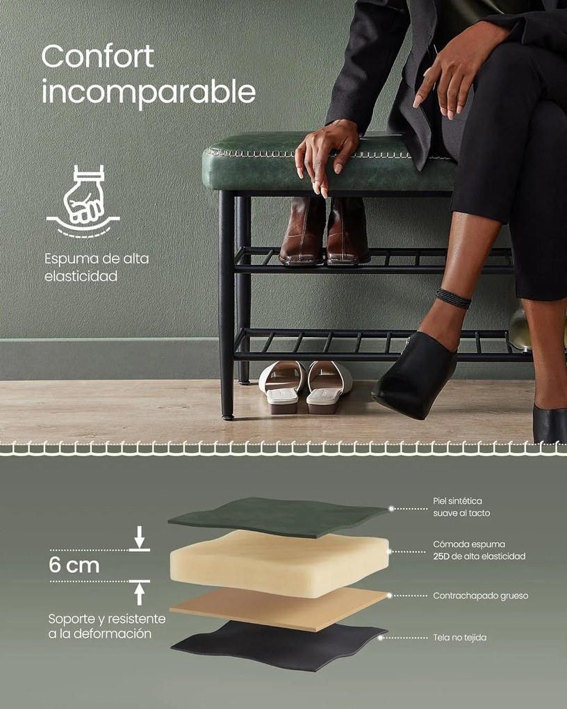 Ekho cipőpad, bejárati cipőtartó 30x80x50 cm, erdőzöld