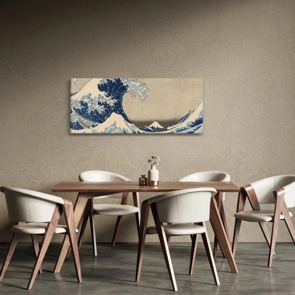 Kép - Katsushika Hokusai, Under the Wave off Kanagawa, reprodukciók (120x50 cm)
