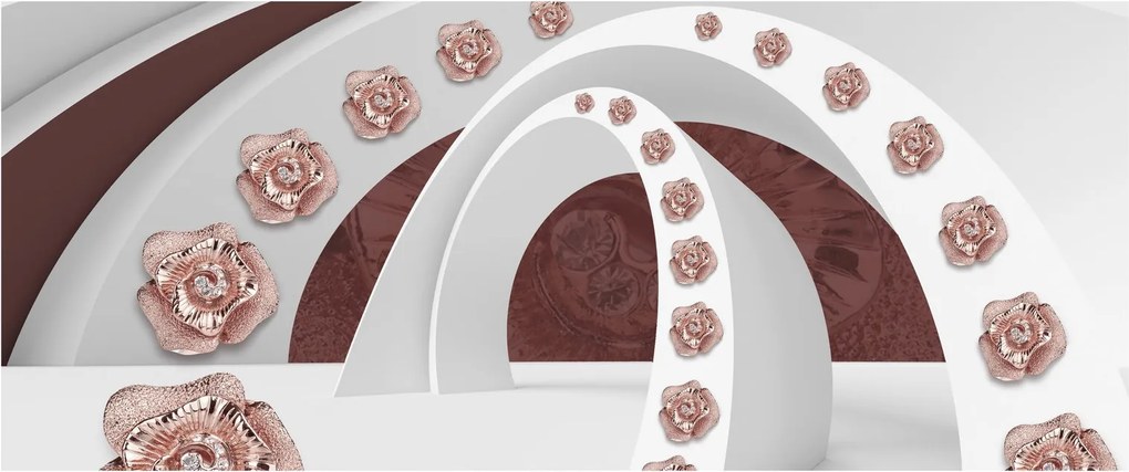 Kép - 3D ívek virágokkal (120x50 cm)