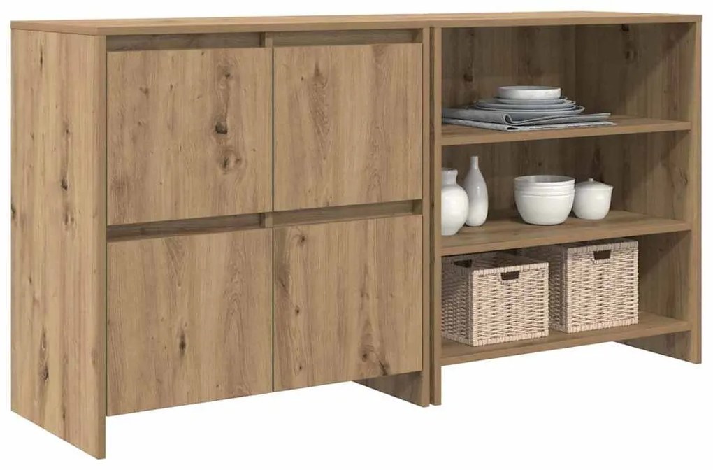 Oldalszekrények 2 pcs kézműves tölgy 70 x 41 x 75 cm Faanyag