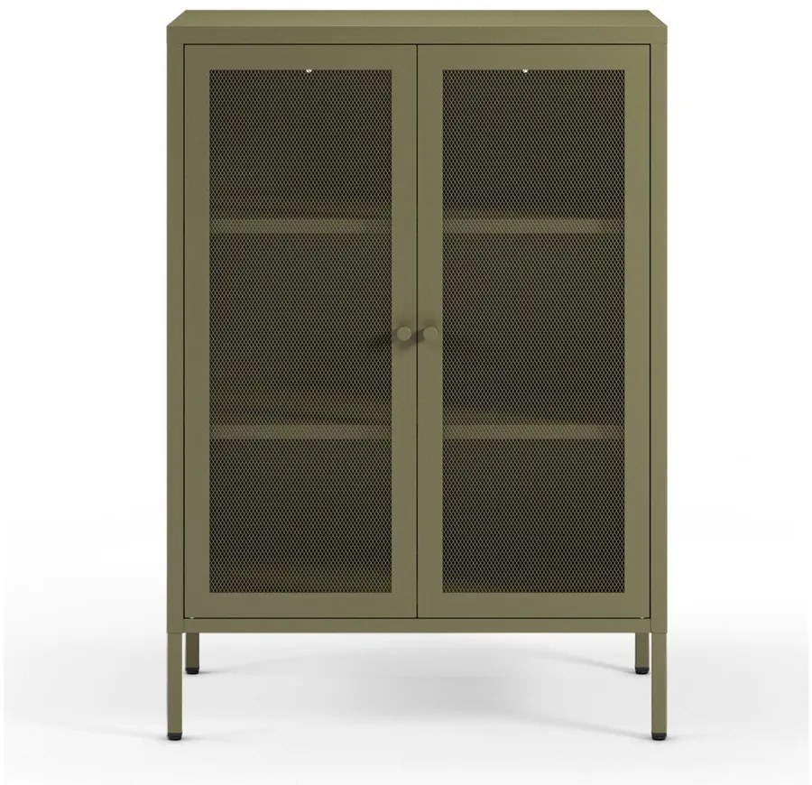 Zöld fém szekrény 70x100x40 cm Fayna – Marckeric