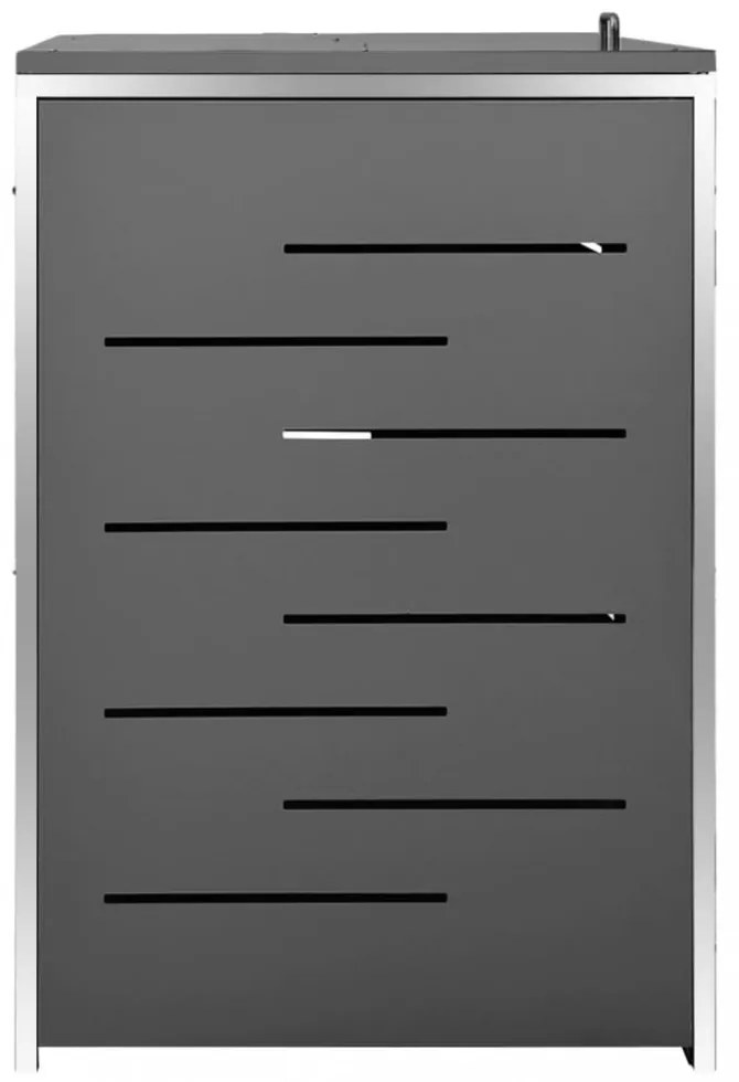 acél tároló három gurítható szemeteskukához 207x77,5x112,5 cm