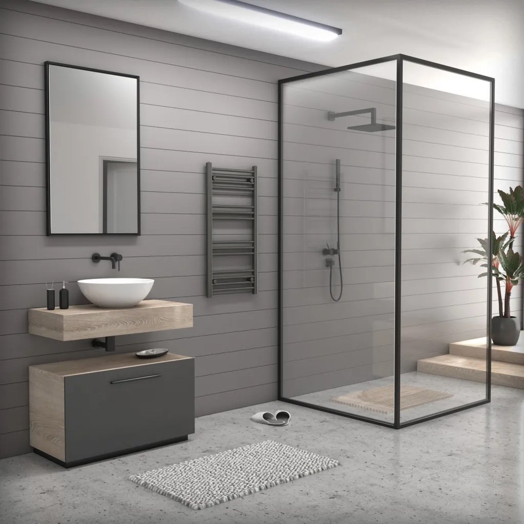 Törölközőszárító radiátor 50 x 80 cm - Nero Italia (szürke)