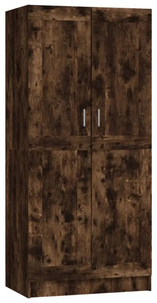 füstös tölgy színű szerelt fa ruhásszekrény 82,5x51,5x180 cm