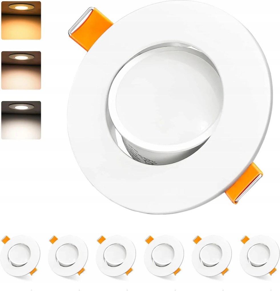 Mennyezeti spotlámpa kerek Kyotech 406-YY002 fehér Állítható fény 6db