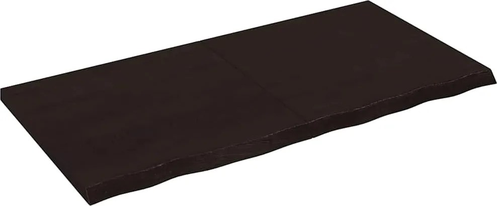 vidaXL sötétbarna kezelt tömör tölgyfa fali polc 120 x 60 x (2-4) cm