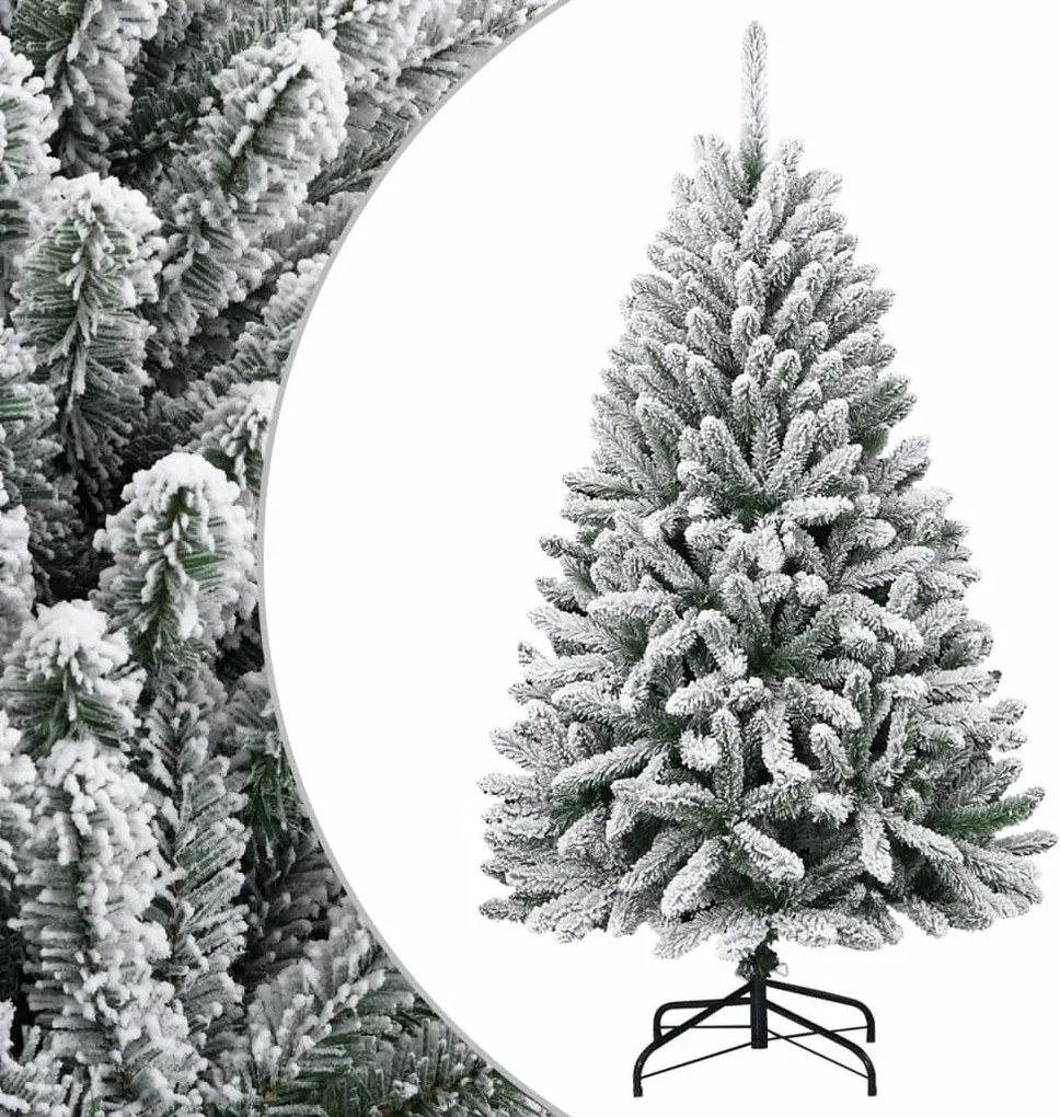 vidaXL csuklópántos műkarácsonyfa hóval 120 cm