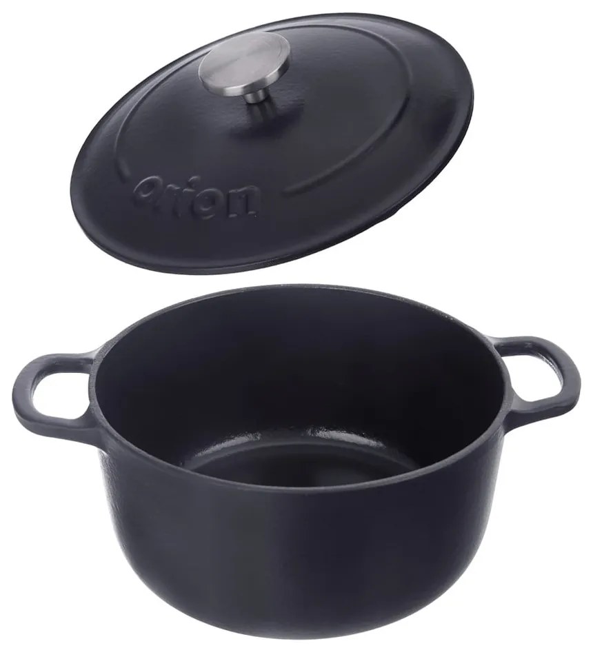 Indukciós tűzhelyhez alkalmas öntöttvas edény fedővel 3,3 l LITINA SMALT – Orion