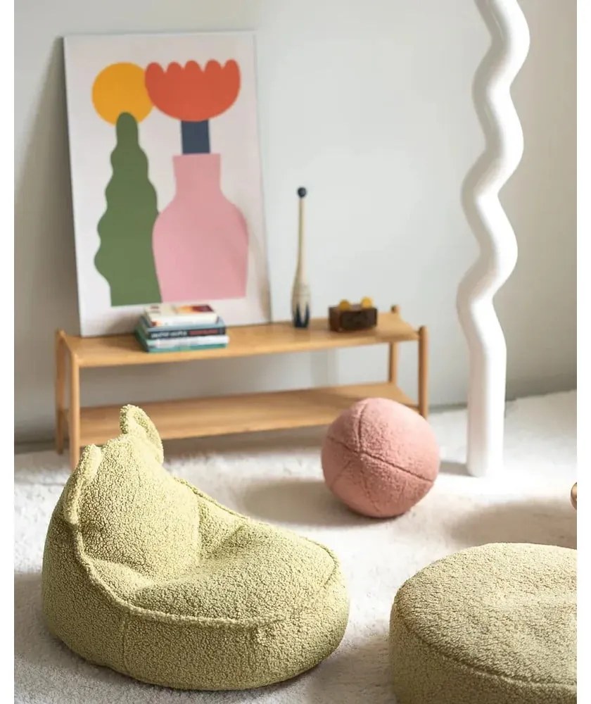 Rózsaszín buklé párna gyerek kanapéhoz Ball – Wigiwama
