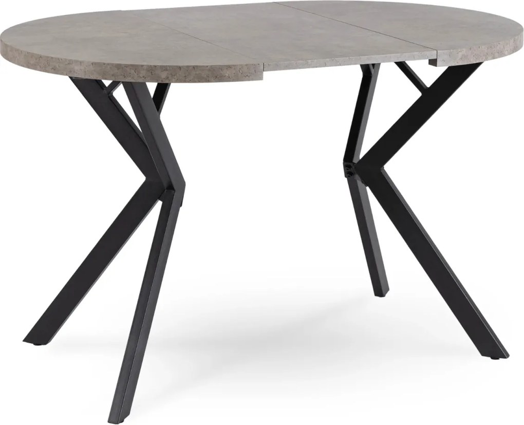 Kihúzható étkezőasztal 80–160 cm méretben, beton/fekete színben DORIAN