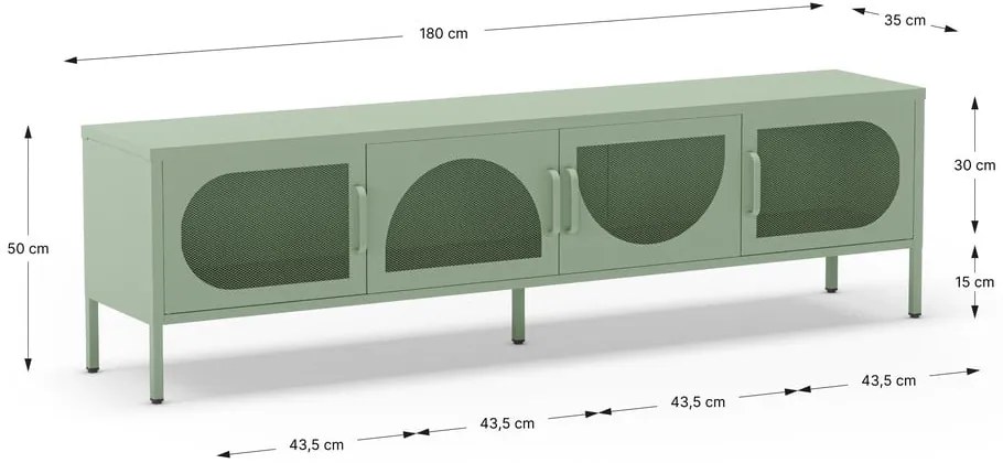 Mentazöld TV-állvány 180x50 cm Tayra – Marckeric