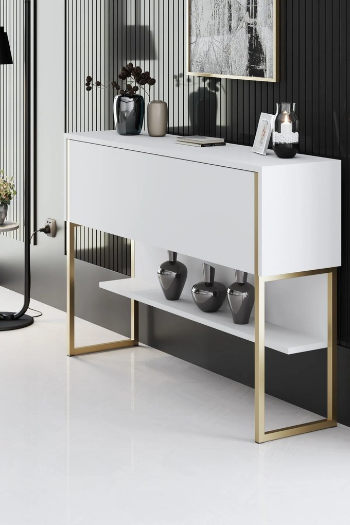 Komód Luxe - Gold, White