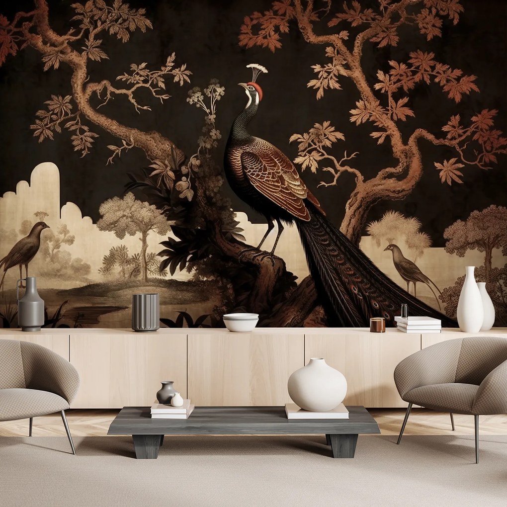 Gario Fotótapéta Keleti páva a fán Anyag: Vlies, Méret: 300 x 210 cm