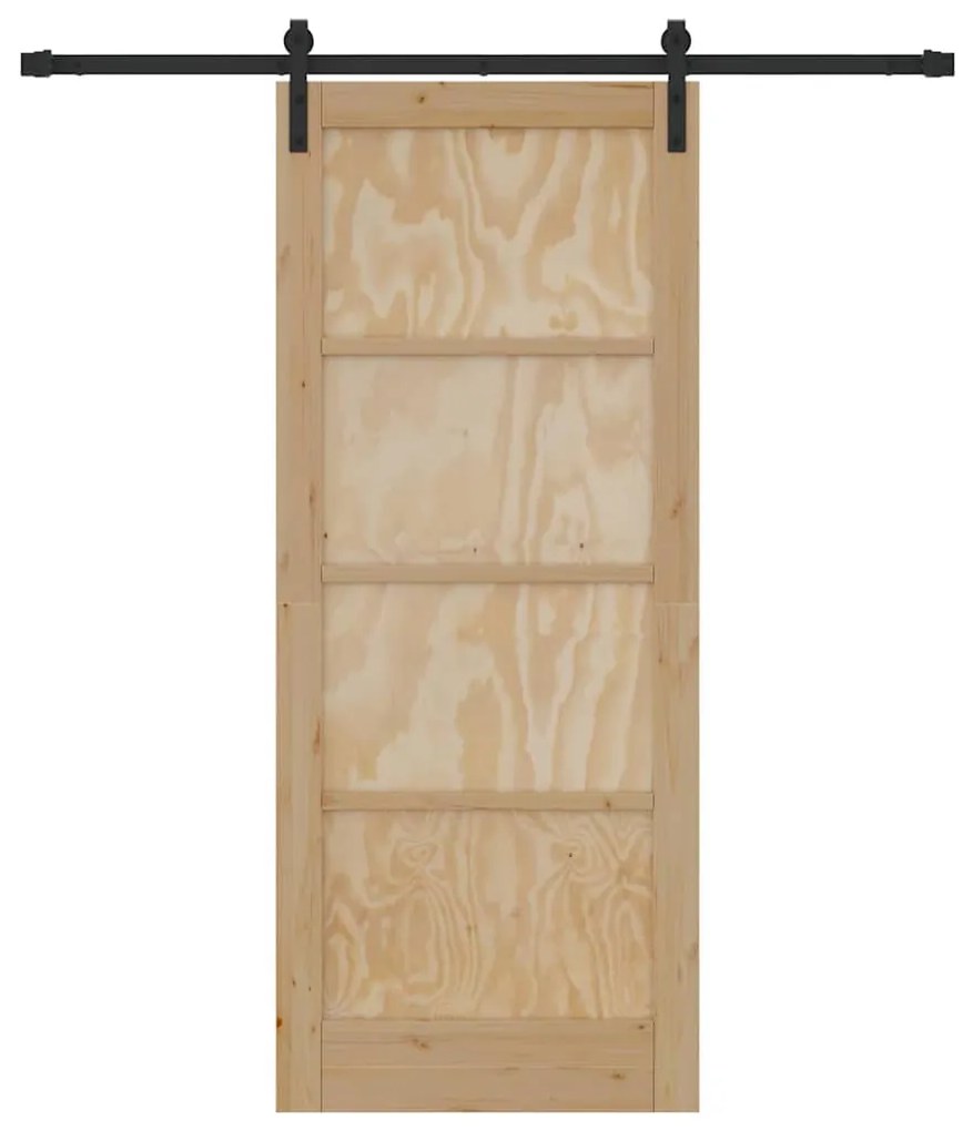 Csúszó Ajtó Természetes és fekete 83 x 202 cm