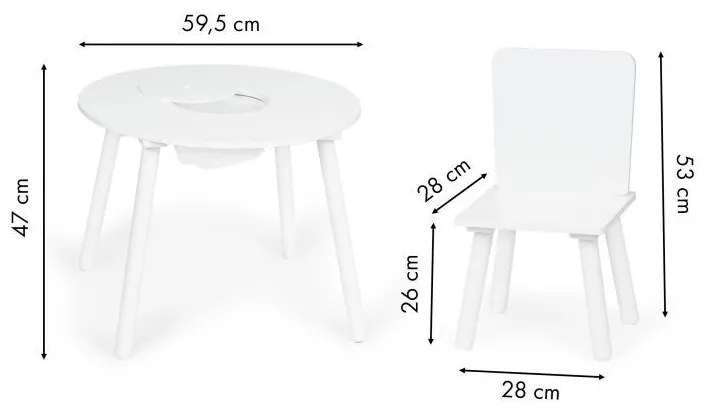 Fából készült gyerek asztal  MODERN+ 2 szék
