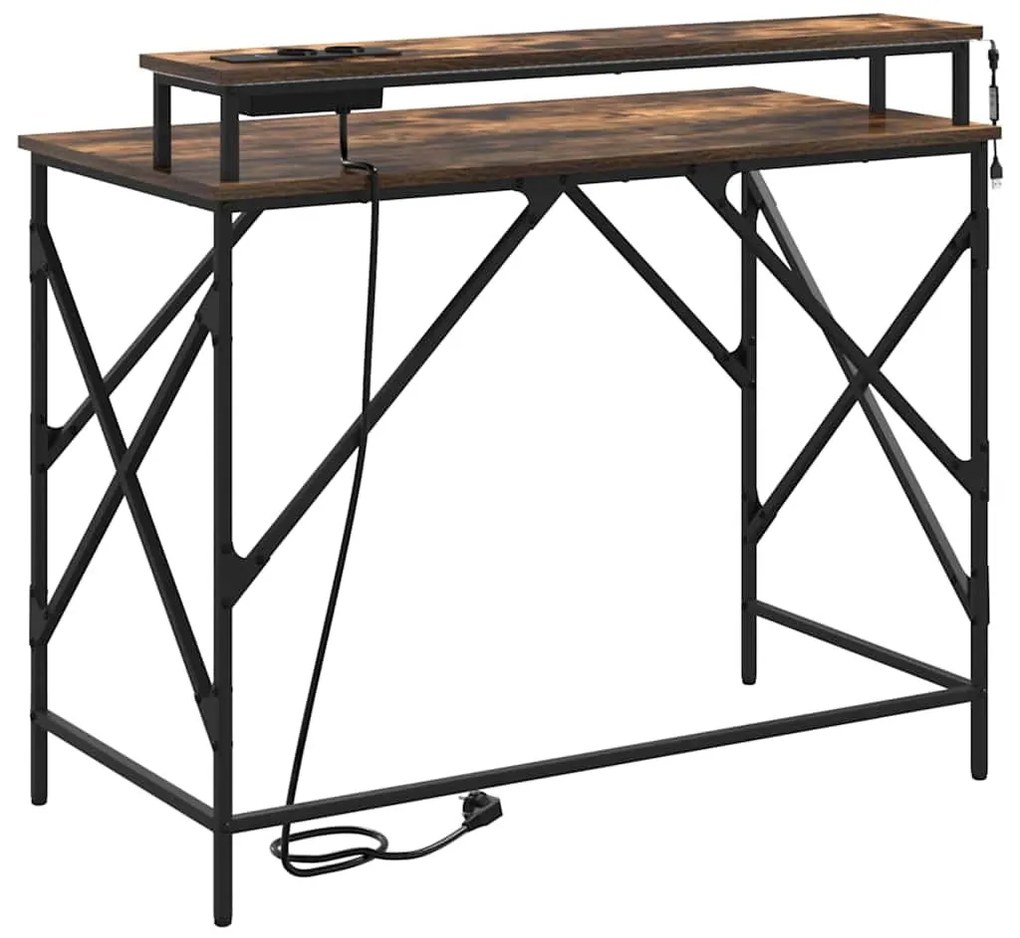 Asztal tárolóval Füstölt tölgy 100 x 50 x 86.5 cm Faanyag