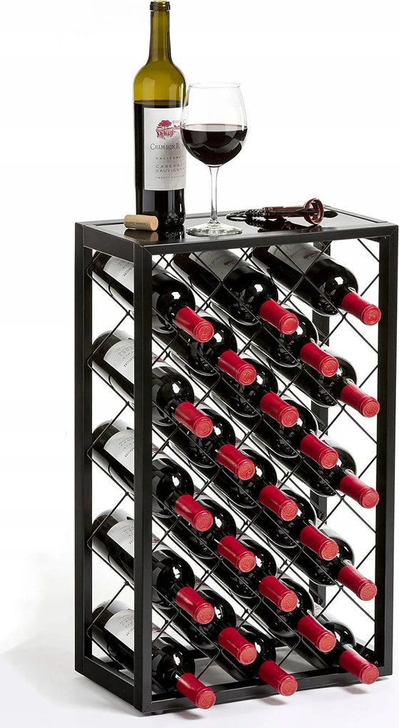 Bortartó Állvány Mangó Steam Könyvespolc 23 Palackhoz Fém Modern Bortartó