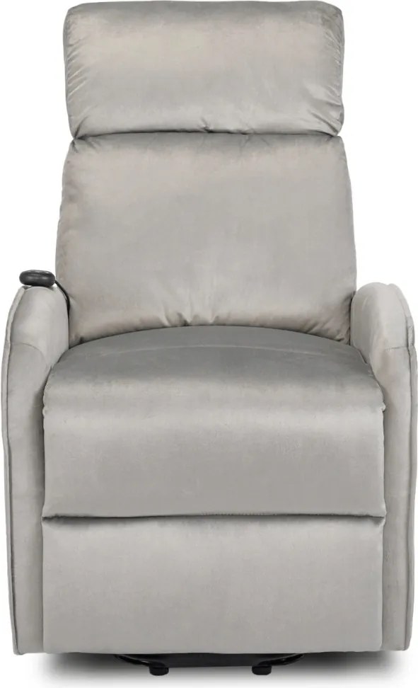 FOTEL COLTON Szary Welurowy z Funkcją Wstawania