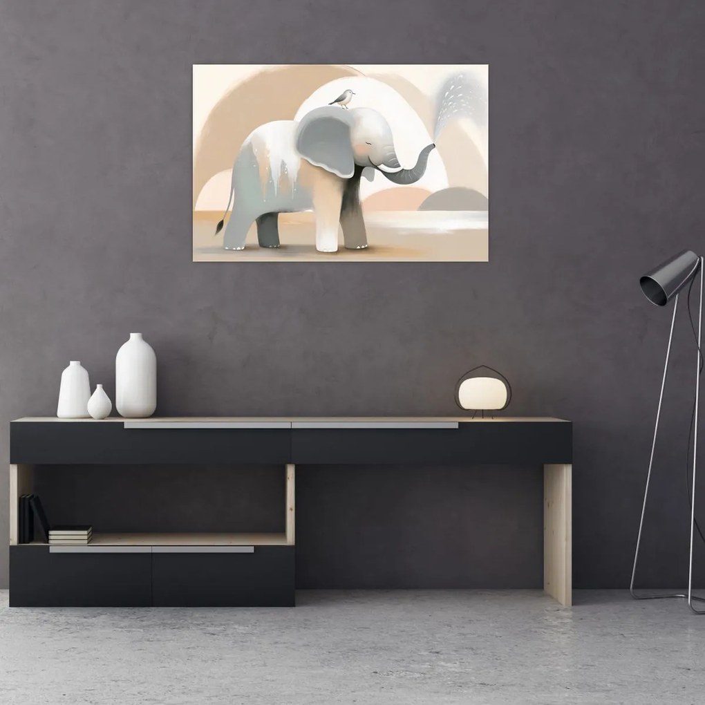 Kép - Elefánt pasztell színekben (90x60 cm)