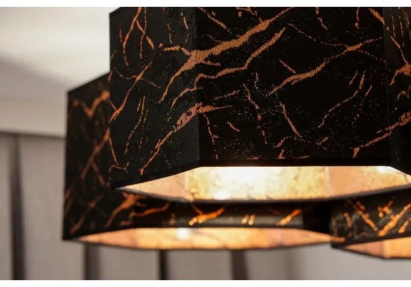 Duolla - Felületre szerelhető csillár ROLLER TRIO HEX 3xE27/15W/230V fekete/réz