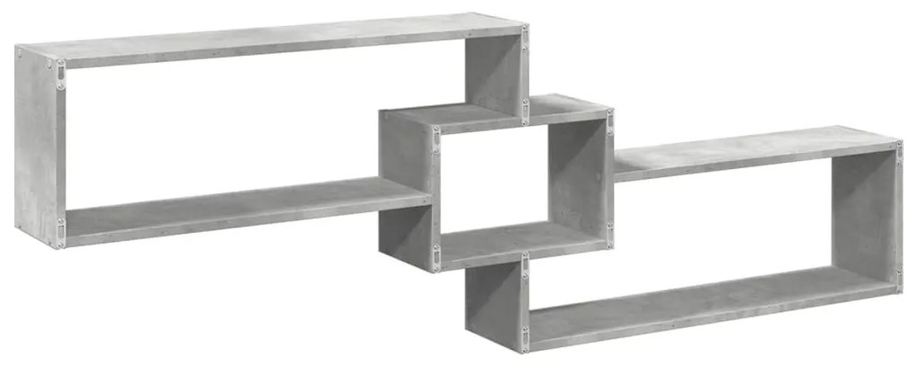 betonszürke szerelt fa faliszekrény 158 x 18 x 53 cm