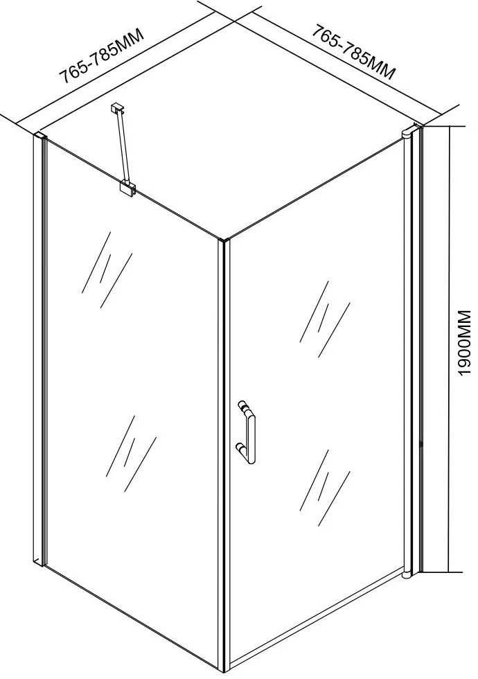 Simple nyílóajtós szögletes zuhanykabin zuhanytálca nélkül