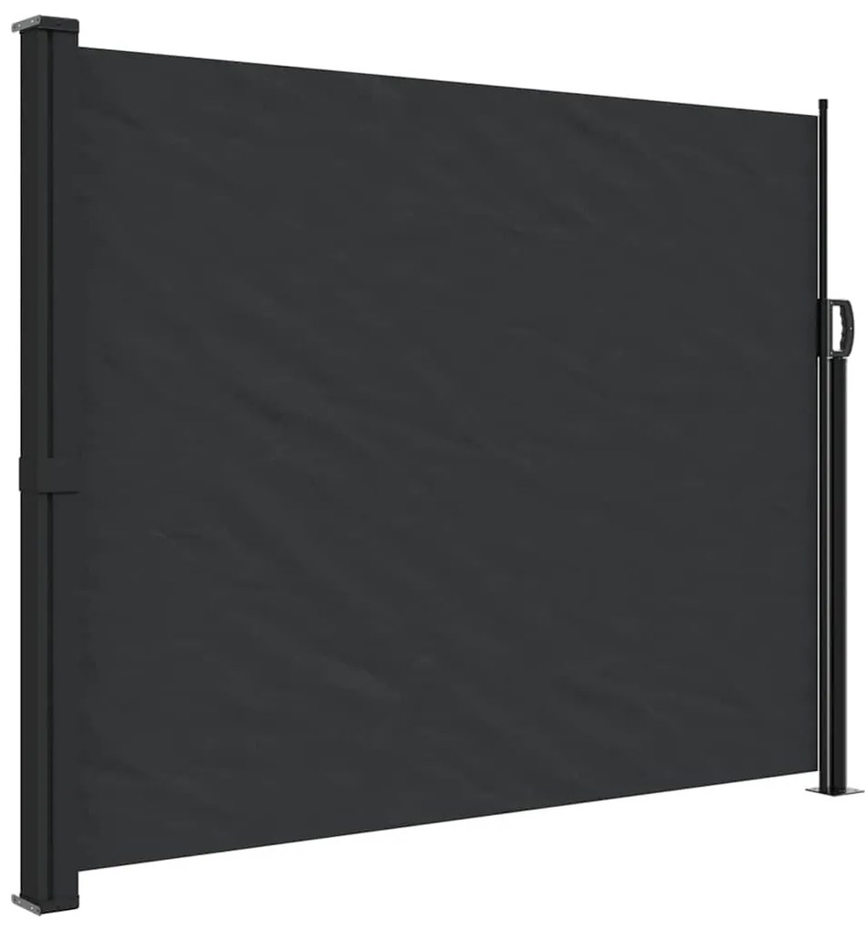 fekete behúzható oldalsó napellenző 160 x 500 cm