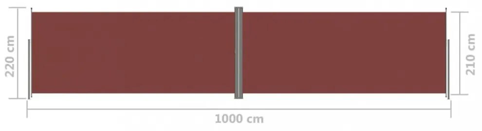 barna behúzható oldalsó napellenző 220 x 1000 cm