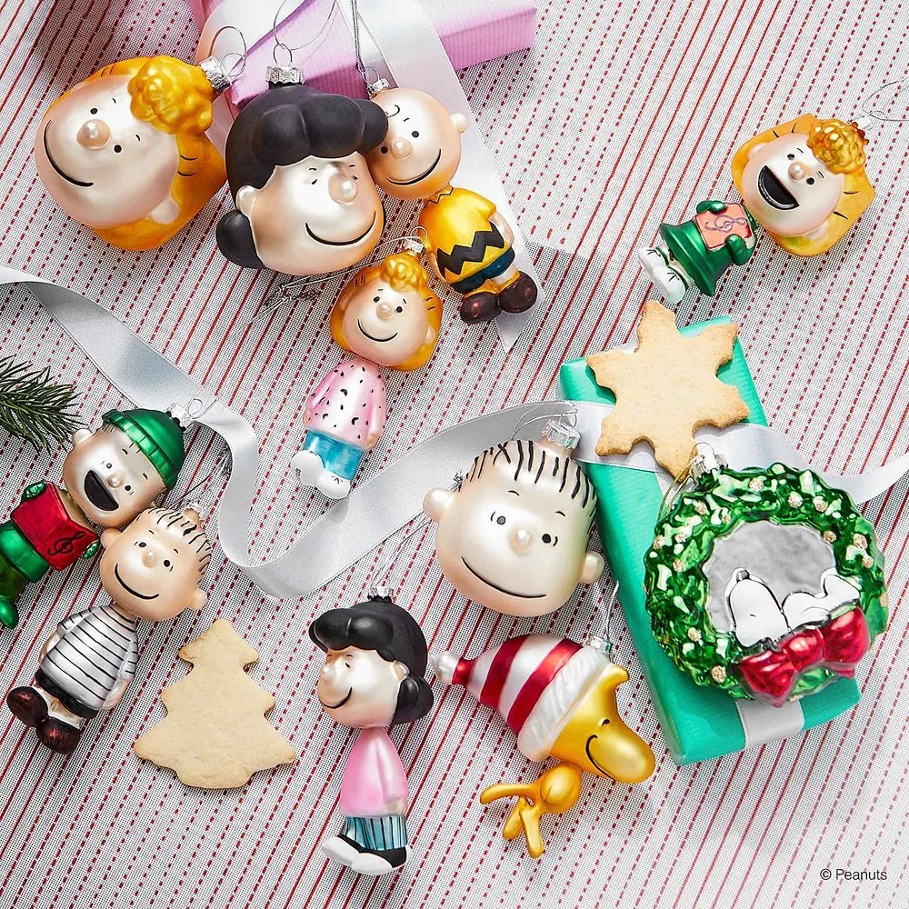 PEANUTS üveg karácsonyfadísz, Charlie Brown, 12 cm