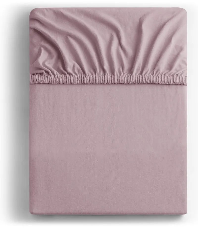 Törtrózsaszín gumis jersey lepedő 160x200 cm Amber – Restilo