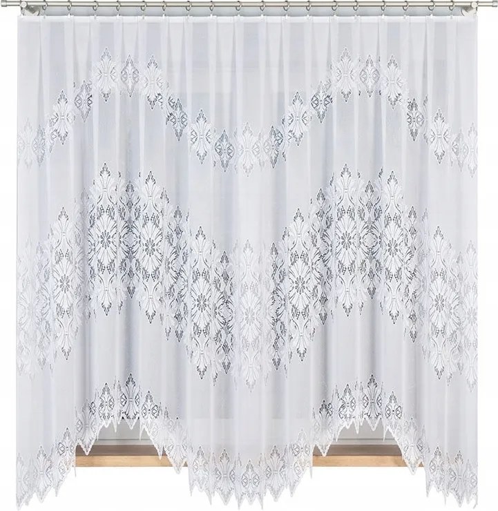 Jacquard függöny békáknak kész függöny fehér mintás 340x180 cm Emilia