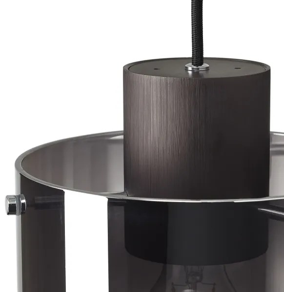Brilliant - BETH kábeles függeszték 3xE27/60W/230V fekete/füstszínű