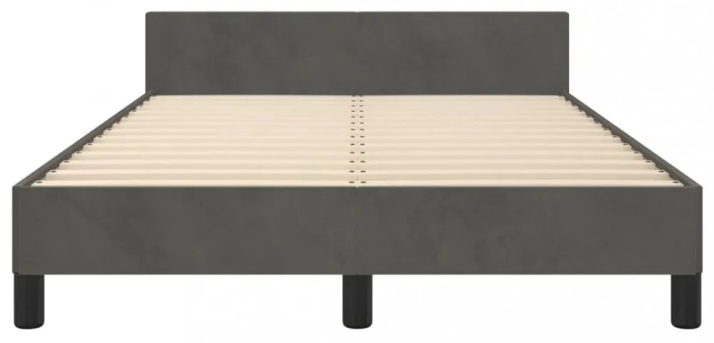 sötétszürke bársony ágykeret matrac nélkül 120x200 cm