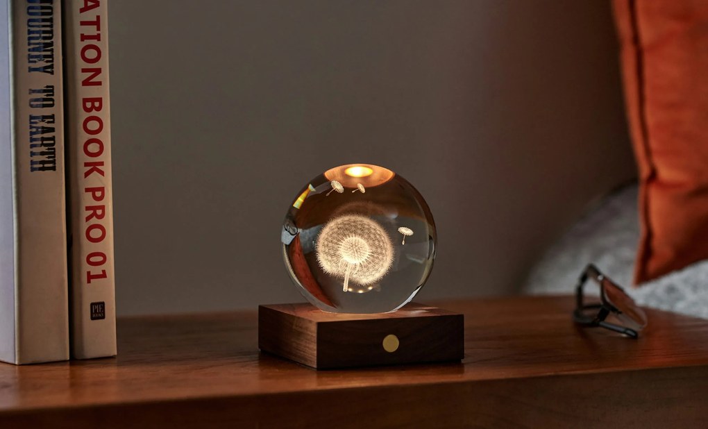 Asztali lámpácska 3D lézerrel készült mintával, többféle - Gingko Motiv: dešťový mrak