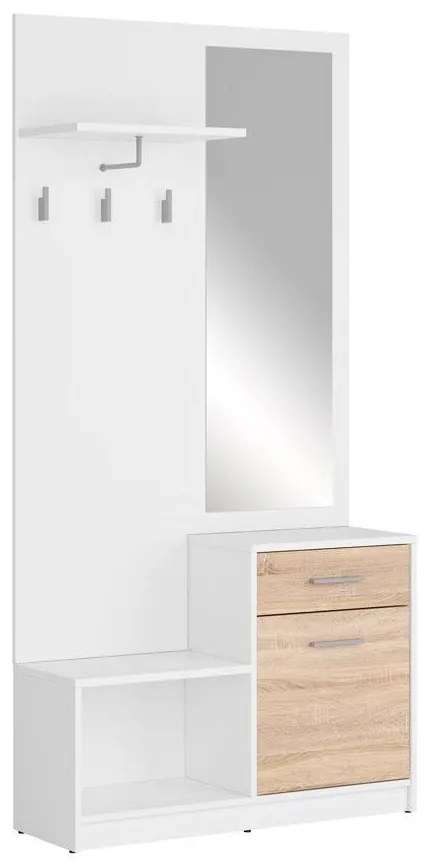 Előszoba bútor Nepo Plus 16 (fehér + szonoma tölgy) . 1098336