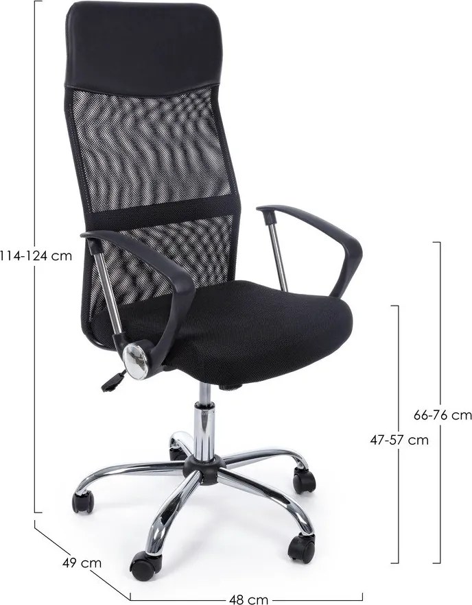 Fekete kárpitozott irodai szék Dakar – Yes Everyday