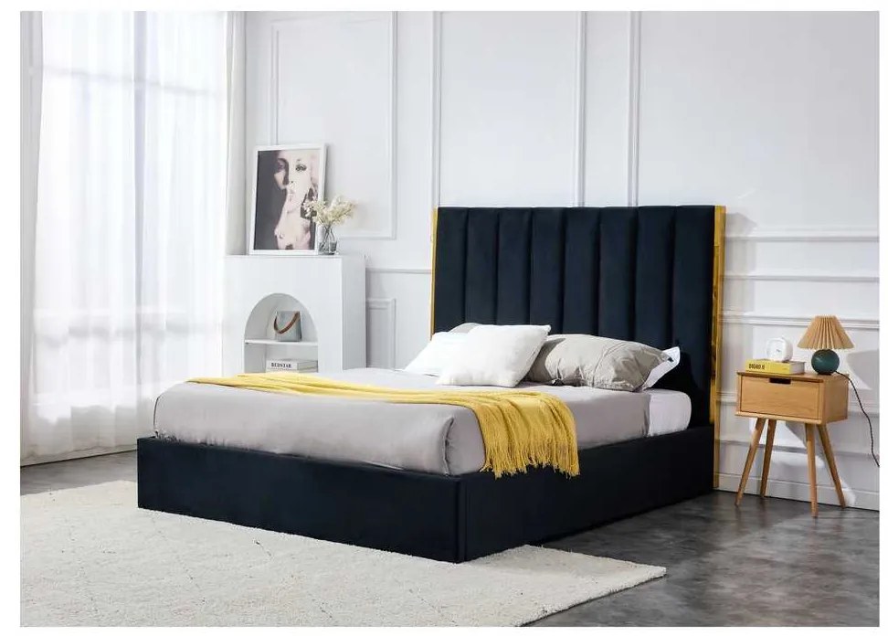 Ariella ágy 160 x 200 cm, fekete