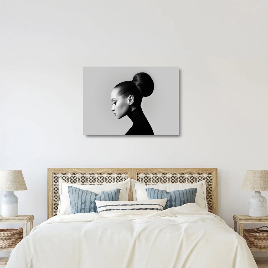 Kép - Egy gyönyörű nő profilja (üvegen) (70x50 cm)