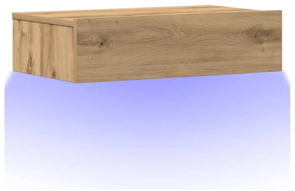 kézműves tölgy színű szerelt fa éjjeliszekrény 60x35 cm