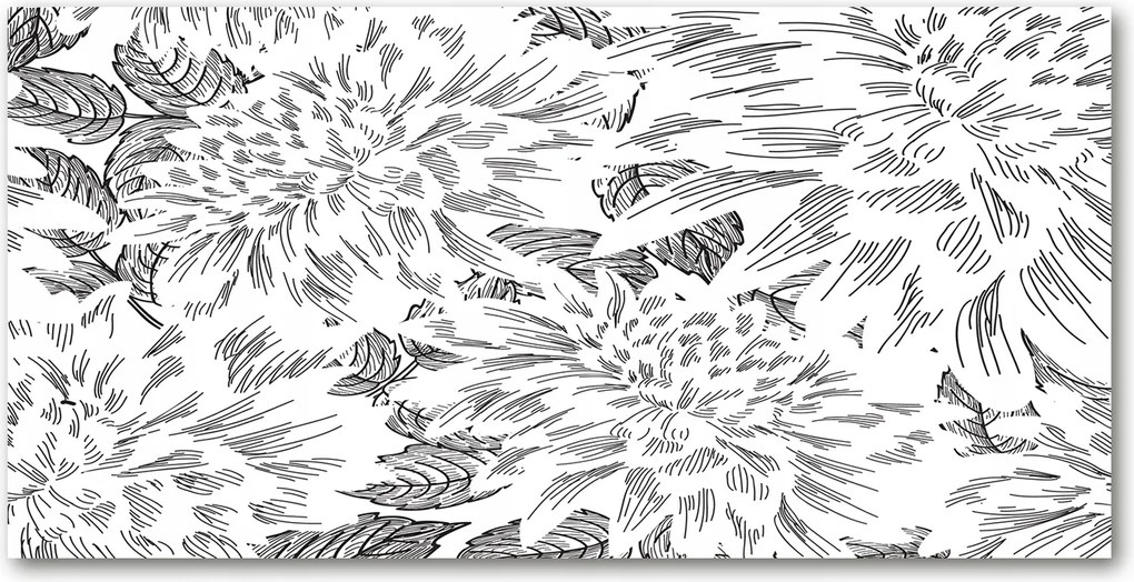 Konyhai panel Virágmintás 100x50 cm Ragasztó