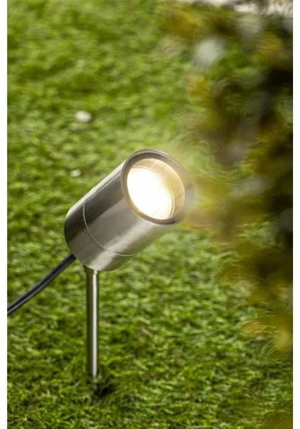 Lámpa Kerti lámpatest GRAZIE, GU10, max.20W, IP44, AC220-240V, 50-60Hz, kábel 1,5 m csatlakozóval, inox