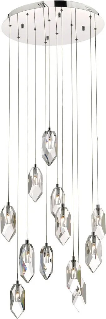 DAR LIGHTING CRY1250 CRYSTAL Kristály Függesztett Lámpa Csiszolt Króm IP20