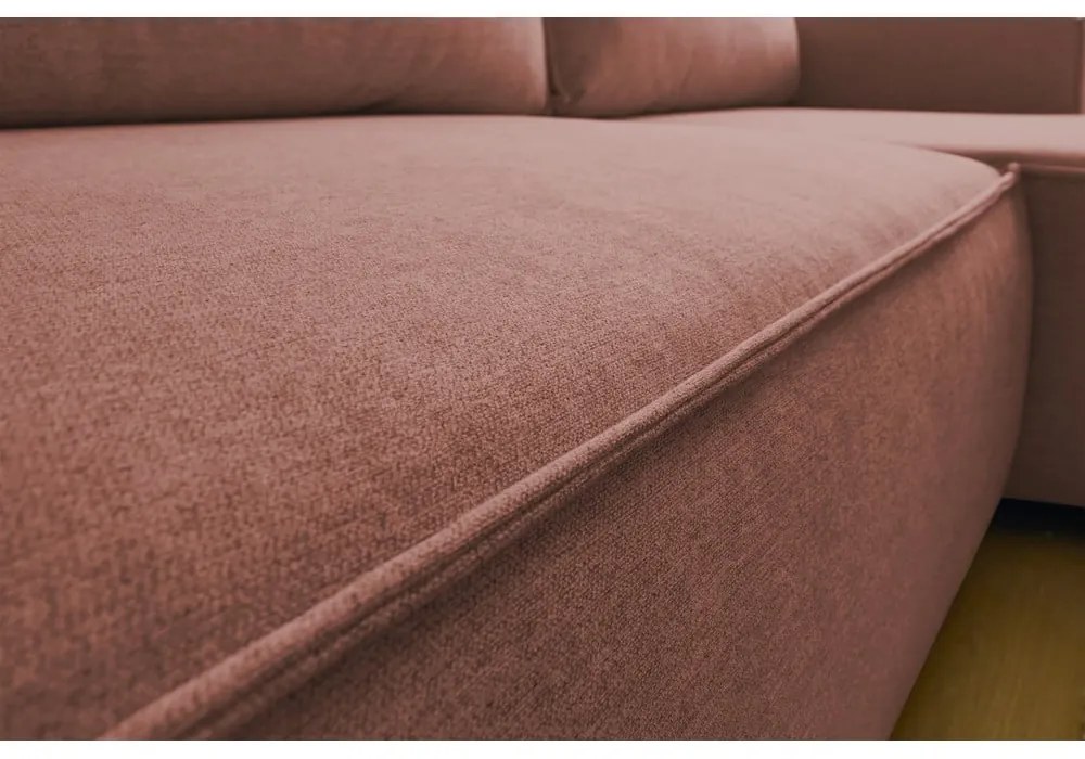 Rózsaszín kinyitható sarokkanapé (variálható) Nihad – Bobochic Paris