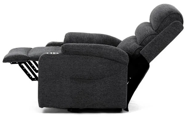 Dönthető fotel, elektromos kábeles vezérléssel, szürke, szövet, TV-S8348 GREY2