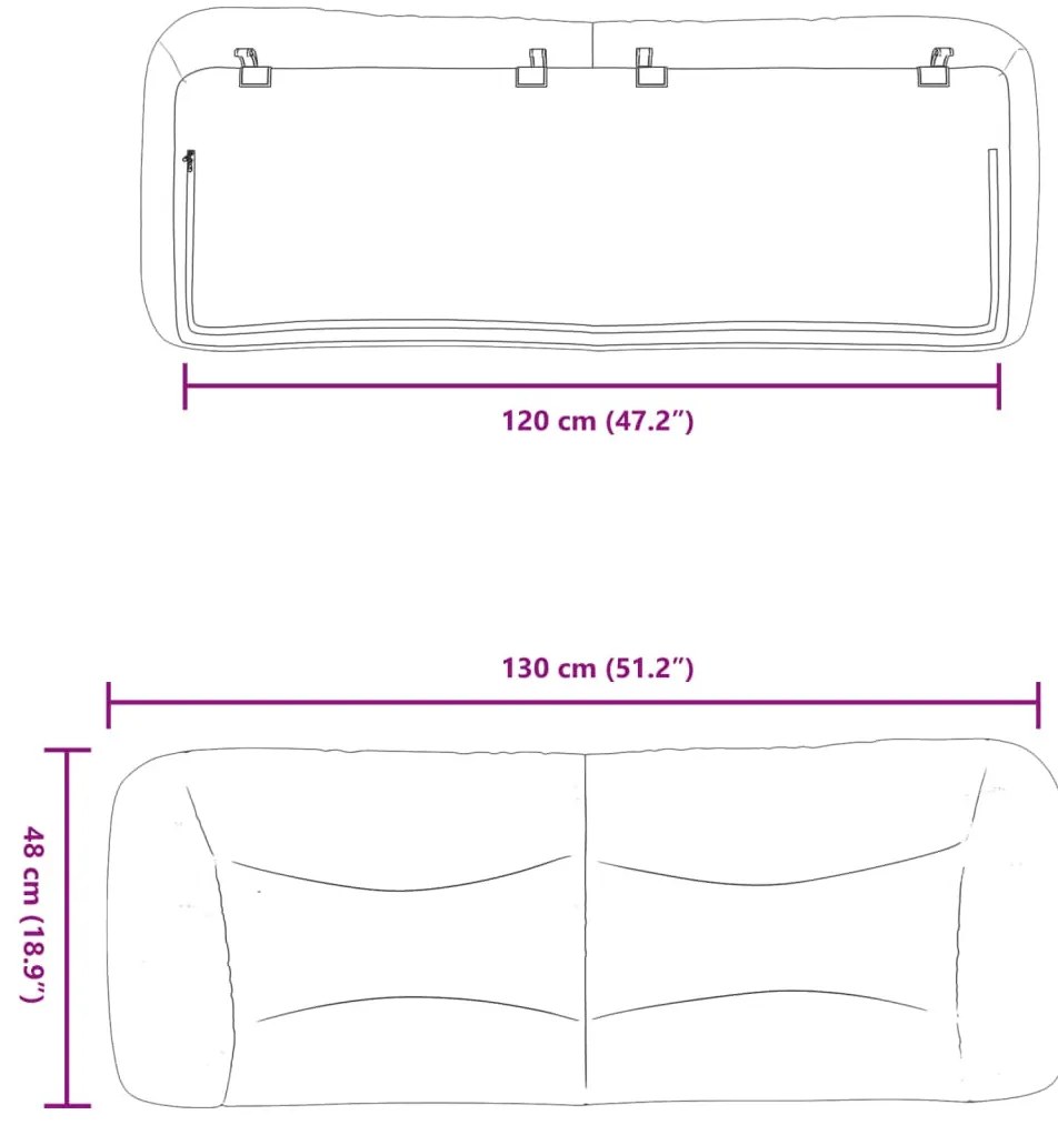 fekete műbőr fejtámla párna Hvar 120 cm