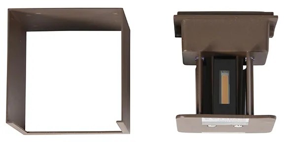 Kültéri fali lámpa rozsdabarna LED-del, 2-lámpás IP54 - Edwin